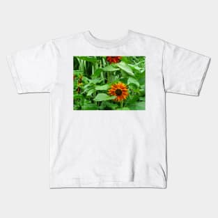 Majestic yellow sunflower in the garden Kids T-Shirt